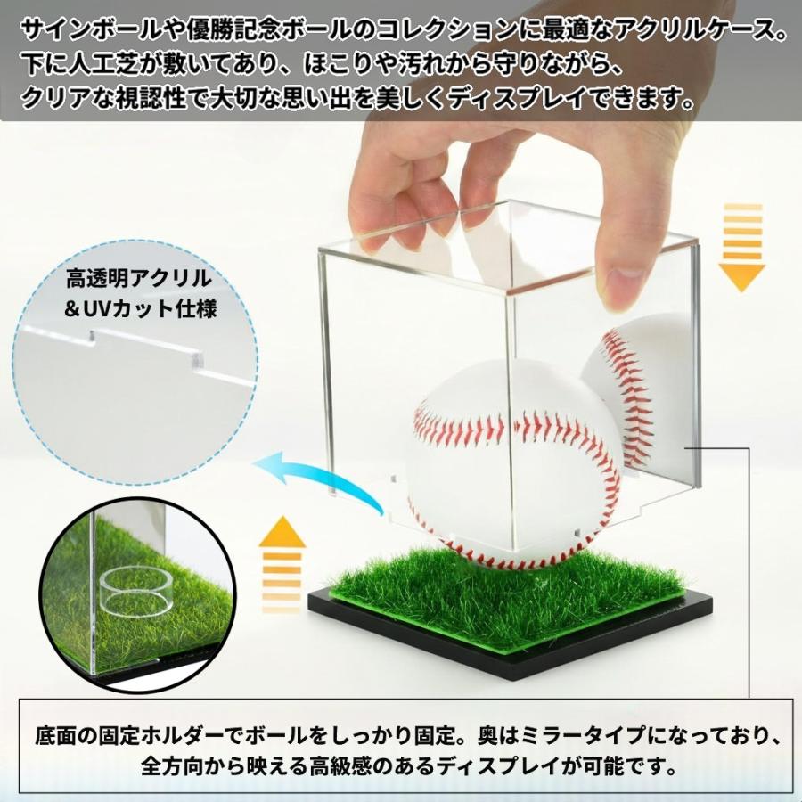 並行輸入品】野球ボールケース 芝生台座 サインボールケース 人工芝