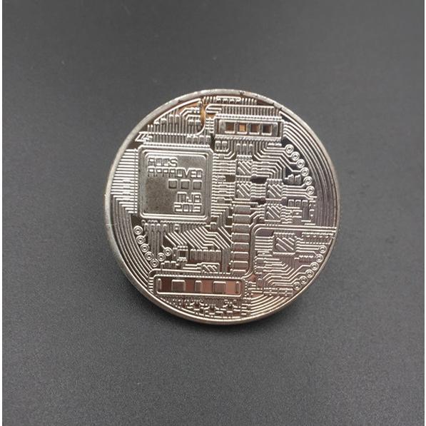 イミテーション ビットコイン 銀貨 シルバー ゴルフマーカー bitcoin風