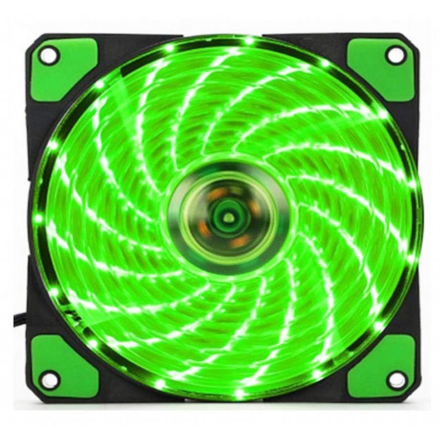 CPUクーラー用 冷却ファン 12cm 光る LED ライト 静音 ケースファン (グリーン) _.｜vaps