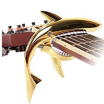 並行輸入品】ギター用 サメ形 カポタスト ゴールド スチール製 金属製