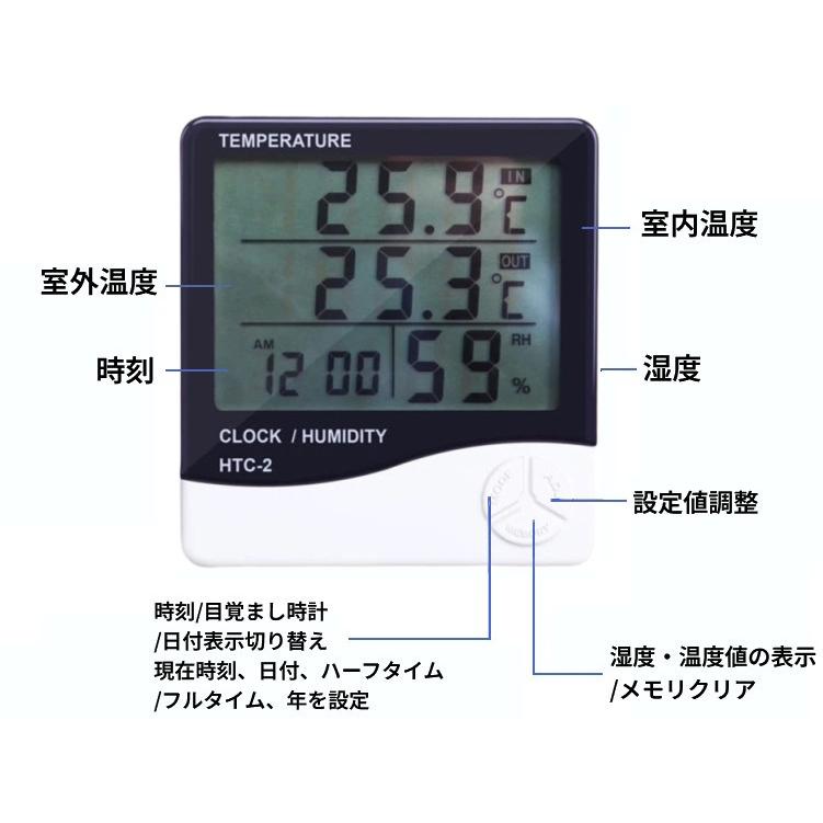 並行輸入品】デジタル温湿度計 温度湿度時刻表示 置き掛け兼用 室内