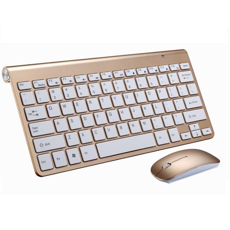 並行輸入品】USB 薄型 無線 英語キーボード&マウスセット ゴールド 美