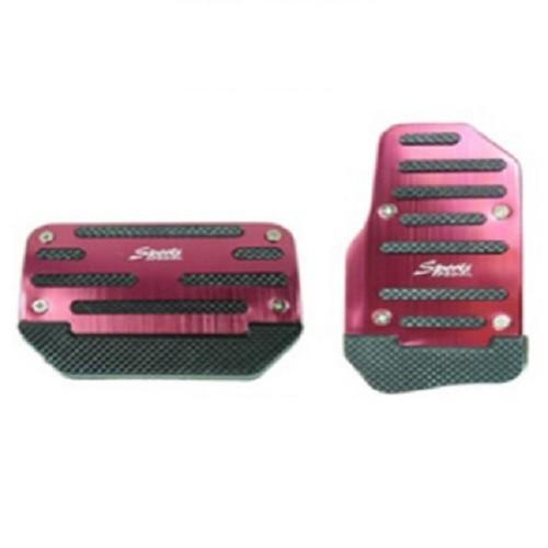 並行輸入品】アルミペダルカバー AT用 レッド アクセル ブレーキ