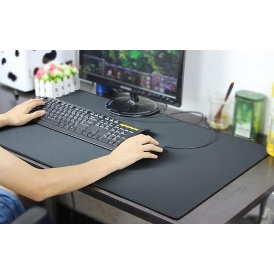 レザー調 デスクマット ライトグレー 80×40cm 大型 デスク