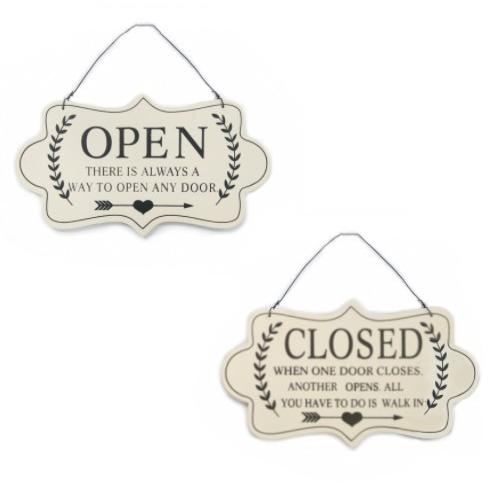 北欧スタイル OPEN&CLOSED サインプレート ホワイト オープン クローズ 店看板 インテリア _.｜vaps