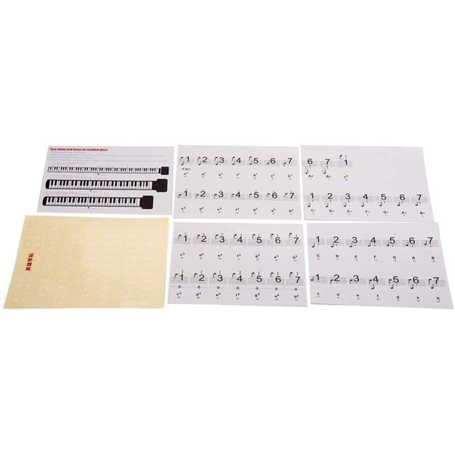 並行輸入品】キーボード ピアノ用 88鍵盤 音符シール クリア 鍵盤数字