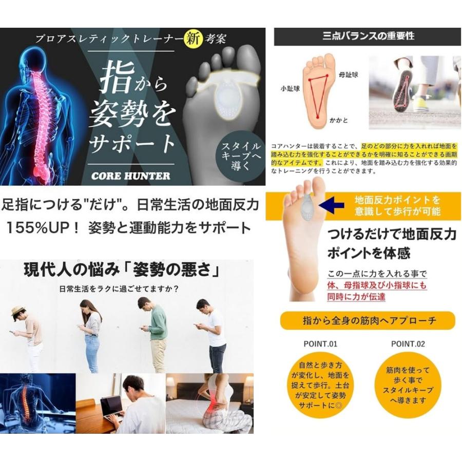 コアハンター2 両足用 地面反力 足指につけるだけ 姿勢 運動能力