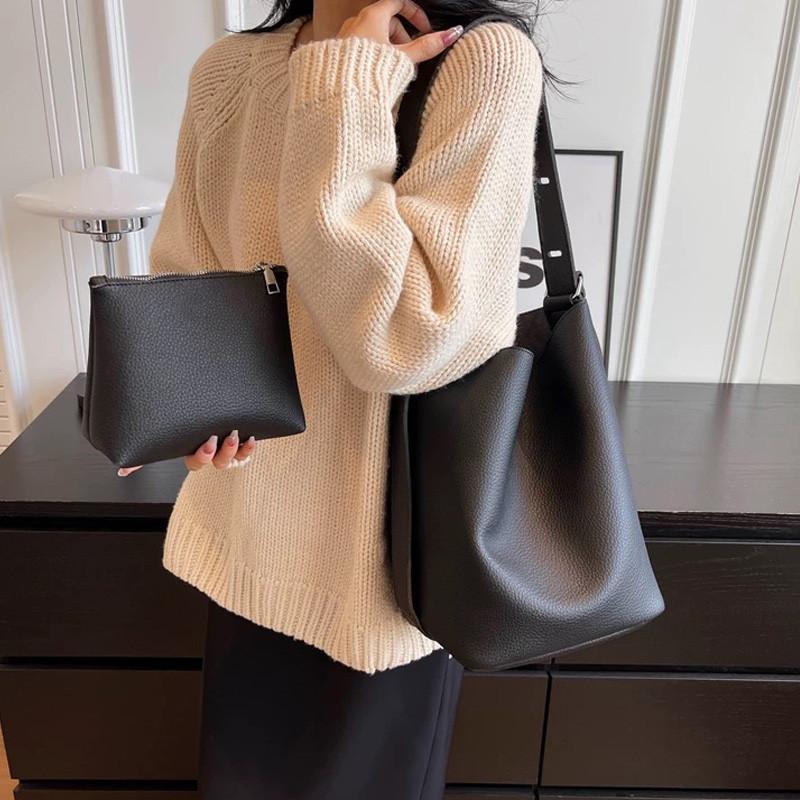 マザーハウス 大容量 トートバッグ 本革 シボ ネイビー チェック ポーチ付き 栃木レザーと倉敷帆布のトートバッグ（ネイビー） トートバッグ