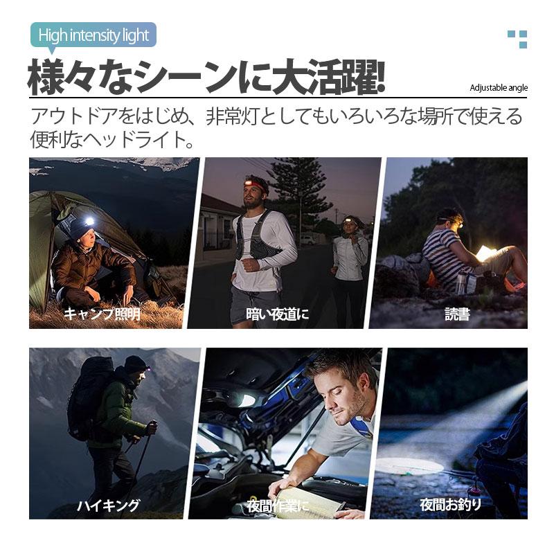 値引き中 ヘッドライト 充電式 LED 作業用 ヘッドランプ 軽量 キャンプ 