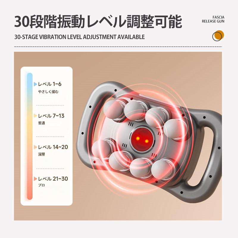 マッサージガン 筋膜リリース 電動 強力 8つヘッド 充電式 マッサージ