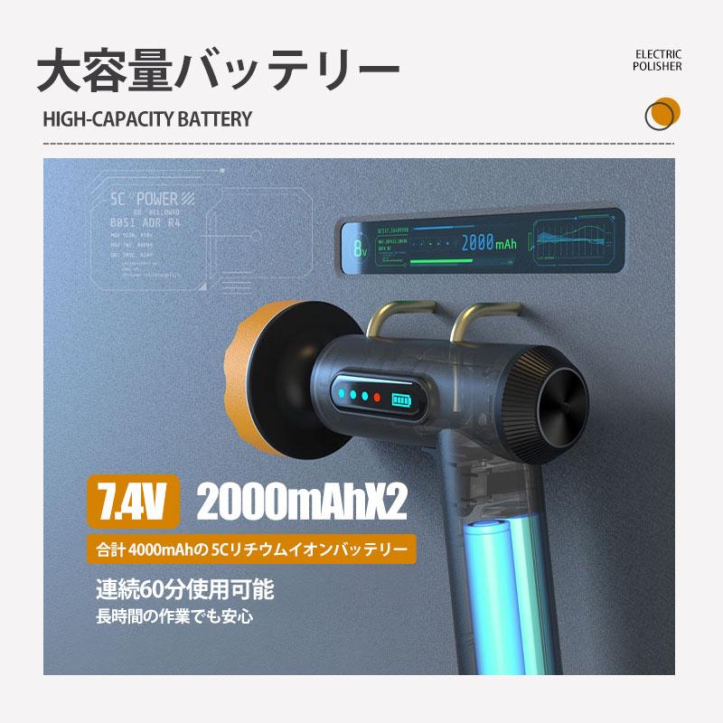 電動ポリッシャー コードレス カーポリッシャー 車 75mm 充電式