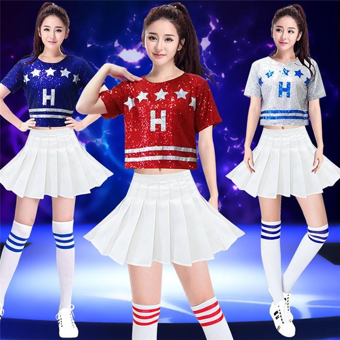 チアガール衣装 レディース ダンス衣装 ミニスカート ２点セット スパンコール 星柄 チアリーダー ジャズダンス ステージ服 運動会 演出服 Lblrh19jul9lldf06 ヴァラライ 通販 Yahoo ショッピング