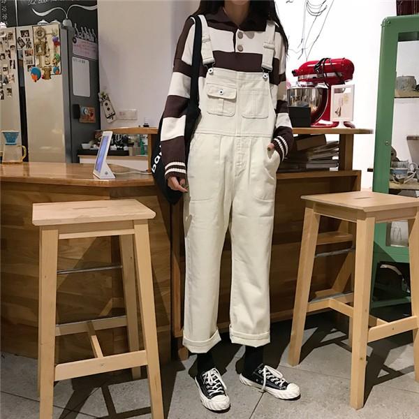 レディース ストレートデニムオーバーオール 白サロペット ビッグシルエット ゆるめ カジュアルスタイル ファション お洒落 韓国風 黒 春秋物 Lktbdk03 ヴァラライ 通販 Yahoo ショッピング