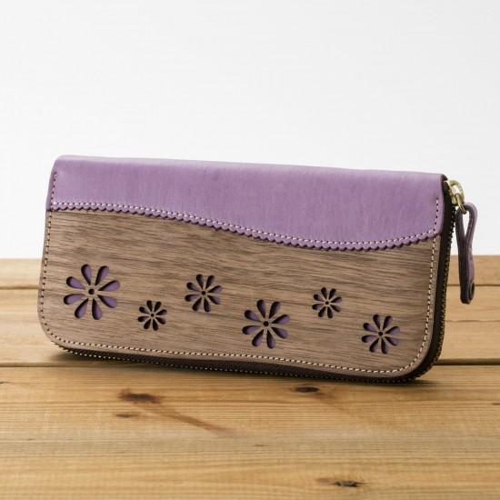 VARCO REAL WOOD Fleur ラウンドジップウォレット レディース 長財布 