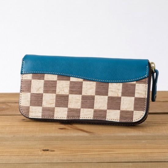 VARCO REAL WOOD ICHI ラウンドジップウォレット 長財布 本革 メンズ