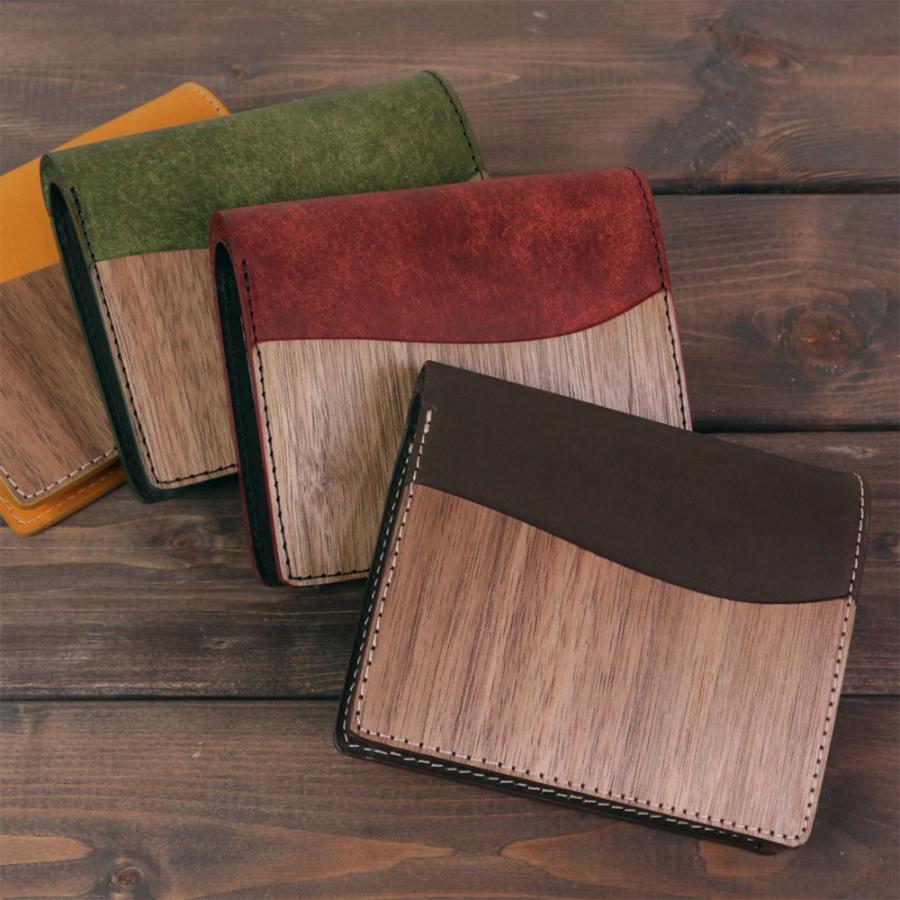 VARCO REALWOOD スタンダードウォレット プエブロ 財布 小さい 二つ折り イタリアンレザー コンパクト メンズ レディース 本革 革 レザー 日本製 木