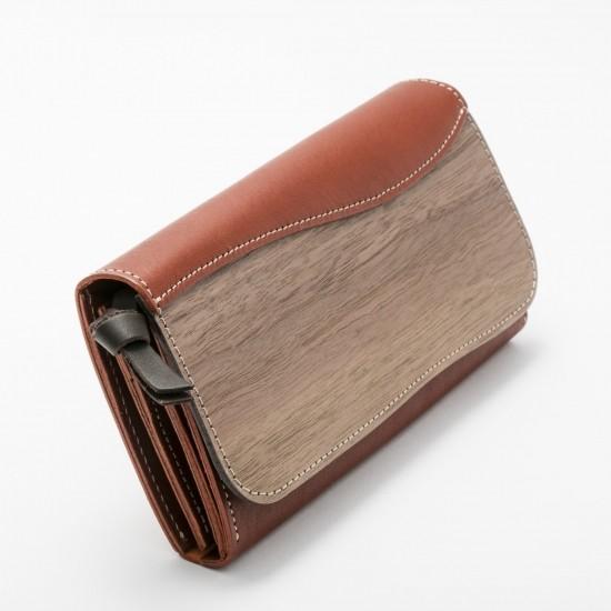 ロングウォレット varco real wood 本革 大容量 長財布 ロングウォレット VARCO REAL WOOD フルール ヌメ革 日本製 レディース 花柄 贈り物 お祝い ギフト おしゃれ ファッション レザー 革財布 財布 革製 革 収納 かわいい パンチング プレゼント デザイン ラウンド 天然木 ヌメ ホワイトデー