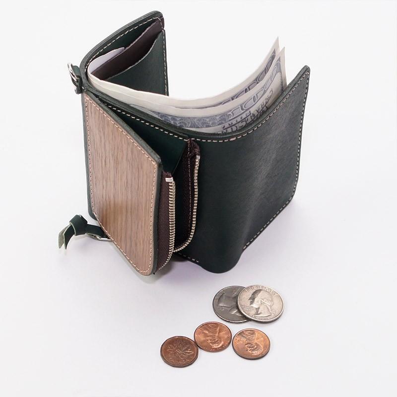 VARCO REALWOOD tri fold wallet 財布 小さい 大容量 コインケース 本革 革 レザー 日本製｜varco-store｜06
