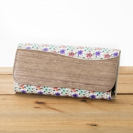 VARCO REAL WOOD F ロングウォレット レディース 長財布 財布 革 本革