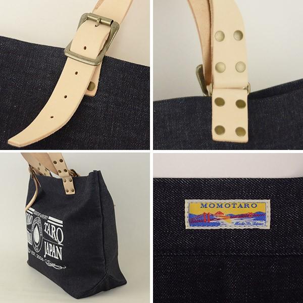 13.5oz 桃太郎ジーンズ 岡山 デニム トートバッグ ジーンズ 鞄 MOMOTARO JEANS B-20デニム インディゴ メンズ 本革 レザー 得トクセール｜vari｜03