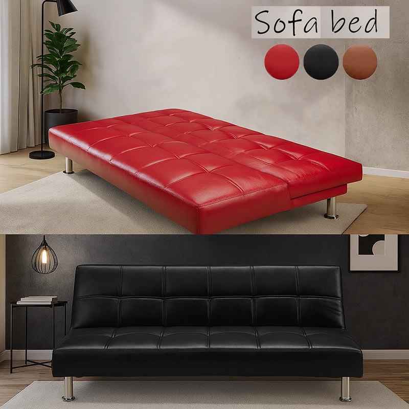 黒の合成皮革シングルベッド