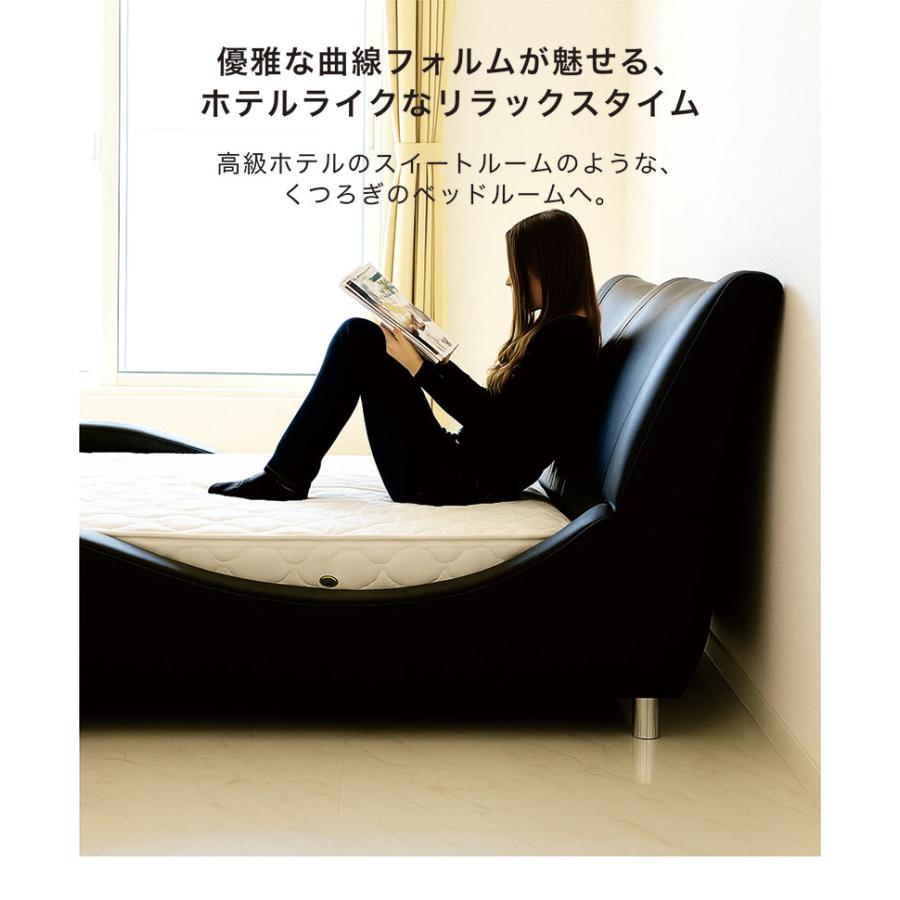 爆買 ダブルベッド マットレス付き 合皮レザー 高級 ホテル風 Design