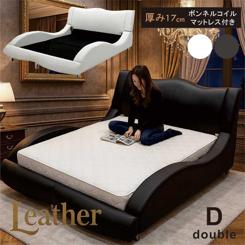 ベッド ブラック ダブル ボンネルコイルマットレス付きds-2173647 楽天市場】【楽天1位】 ダブルベッド セット フレーム単品 2点