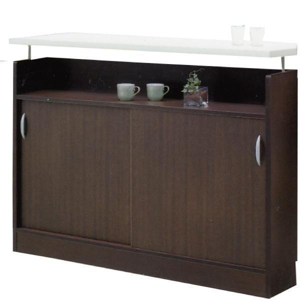 キッチンカウンター カウンター下収納 幅120 奥行25 高さ85 引き戸