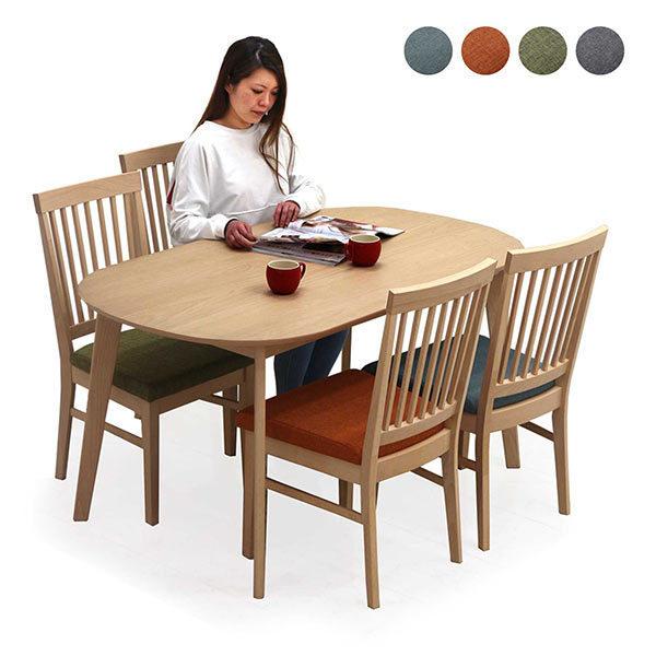 ダイニングテーブルセット 4人用 楕円 おしゃれ 北欧 木製