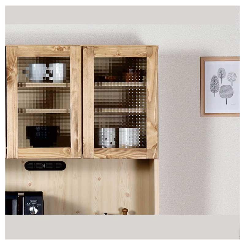 食器棚 収納 完成品 120 木製 パイン材 キッチンボード キッチン収納