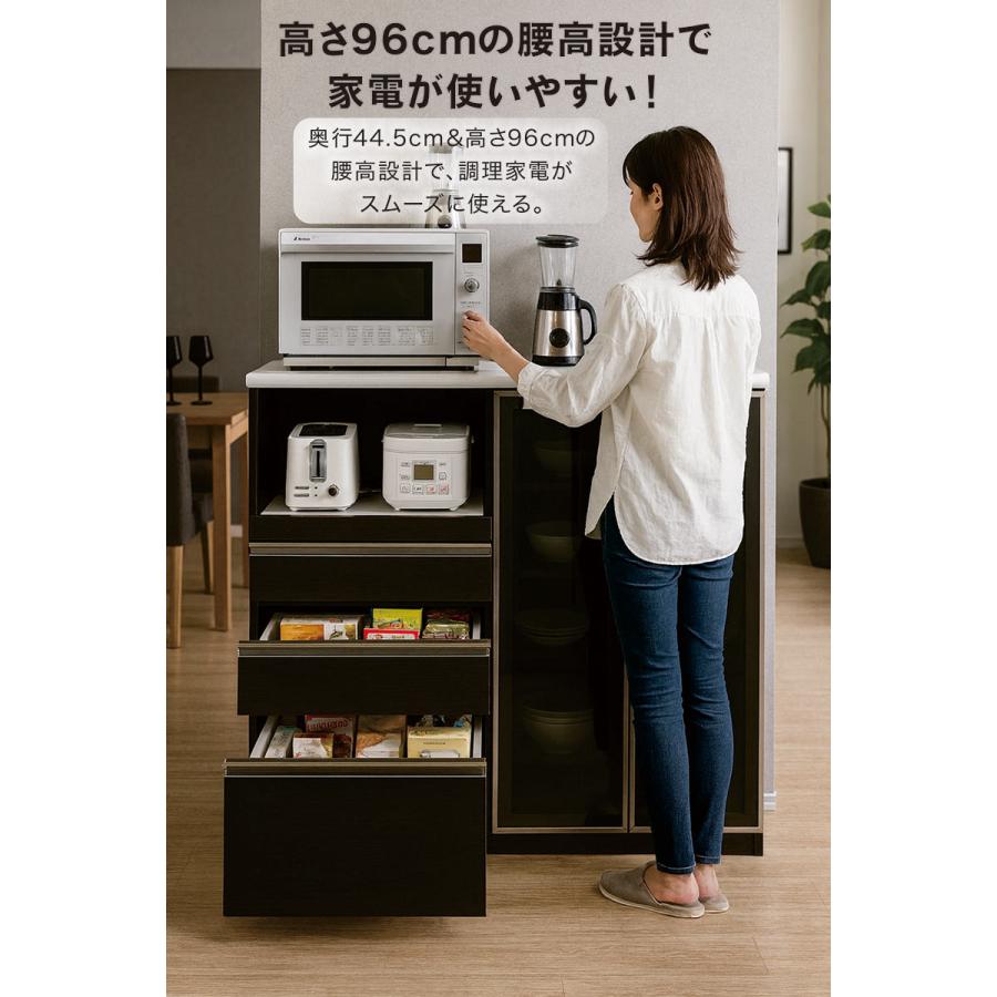日曜日P15％ キッチンカウンター レンジ台 120 メラミン天板 収納 食器 