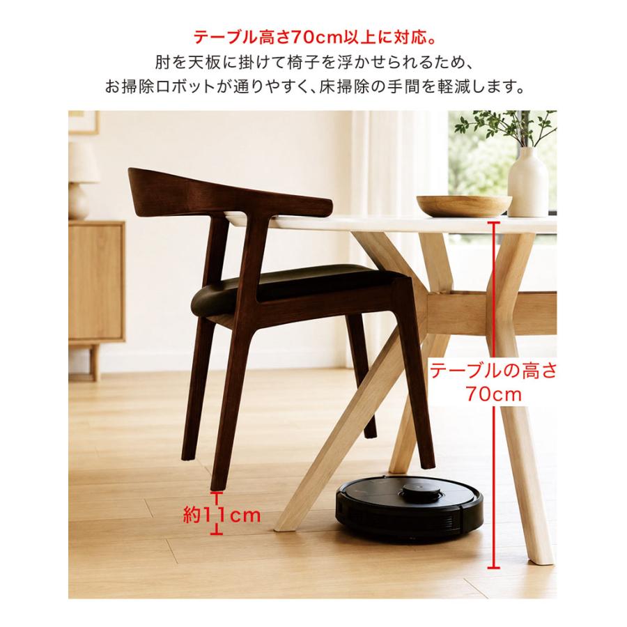 ash ley ダークブラウン木製ダイニングハイチェア　座高61cm① ダイニングチェア 1脚 座面 PVC 合成皮 合皮 ナチュラル ブラウン 木製