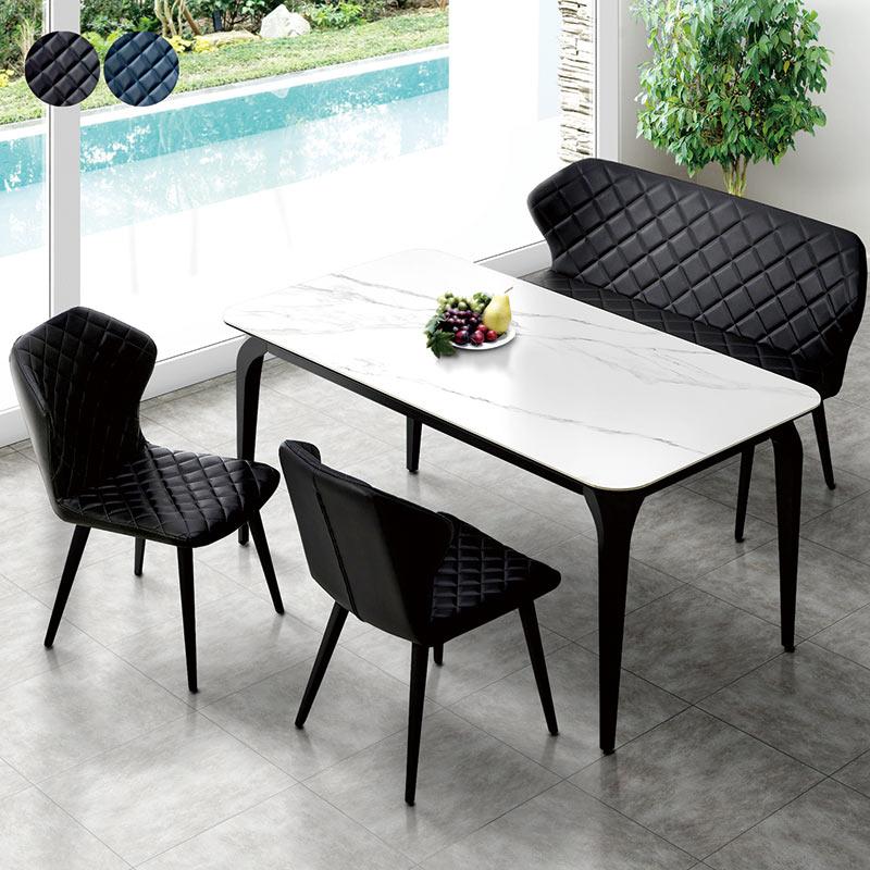 セラミック ダイニングテーブルセット ベンチ 4人 150 白 ホワイト 4点