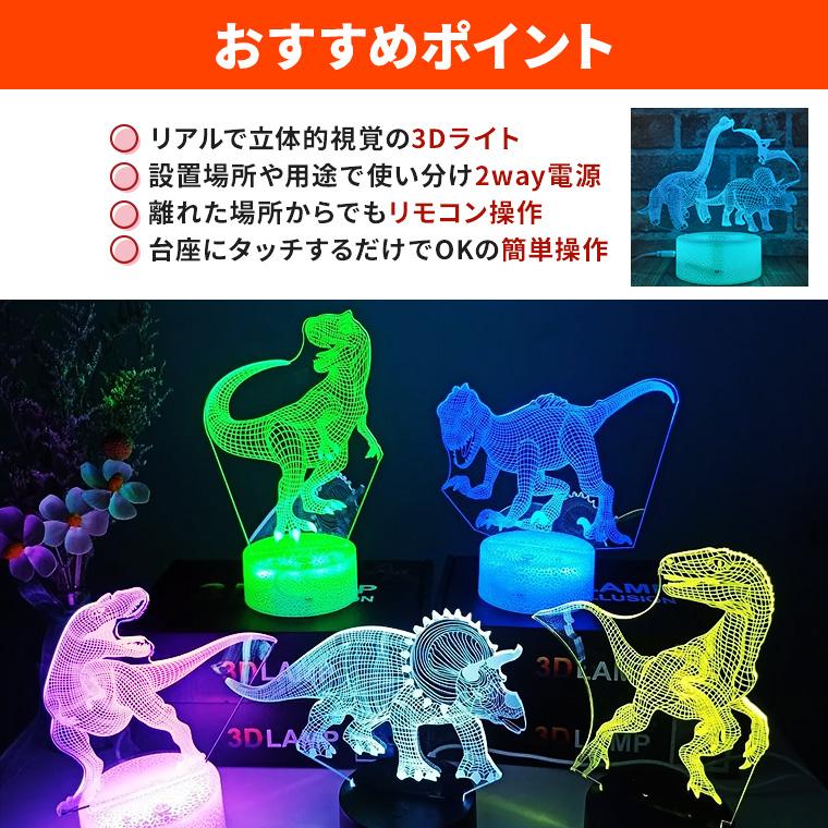 DENKO HOME（電光ホーム） 3D ライト ランプ 恐竜 トリケラトプス