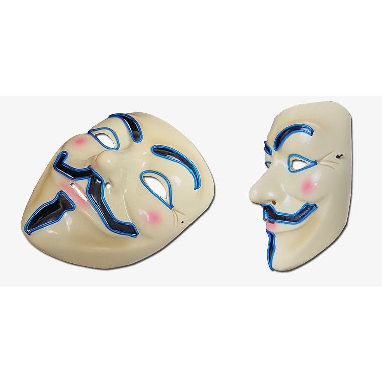 光るマスク アノニマス 全4色 電池ボックス付 仮面 ELマスク ガイ