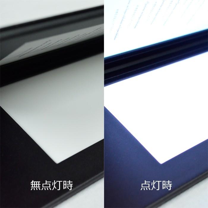 LED メニューブック 1ページ 本型 36.5×38.5cm 充電式 おしゃれ 光る メニュー表 縦長 合皮 レザー 結婚式 高級 見開き カバーの画像