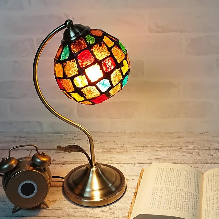 テーブルランプ アンティーク モザイクグラス LED電球対応 テーブルランプ アンティーク モザイクグラス LED電球対応