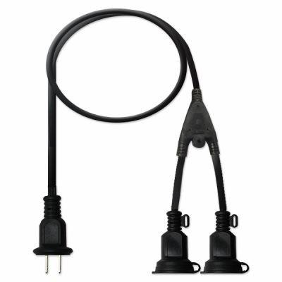 DENKO HOME（電光ホーム） 延長コード 1m 2又 屋外用 防雨型 2分岐 2股