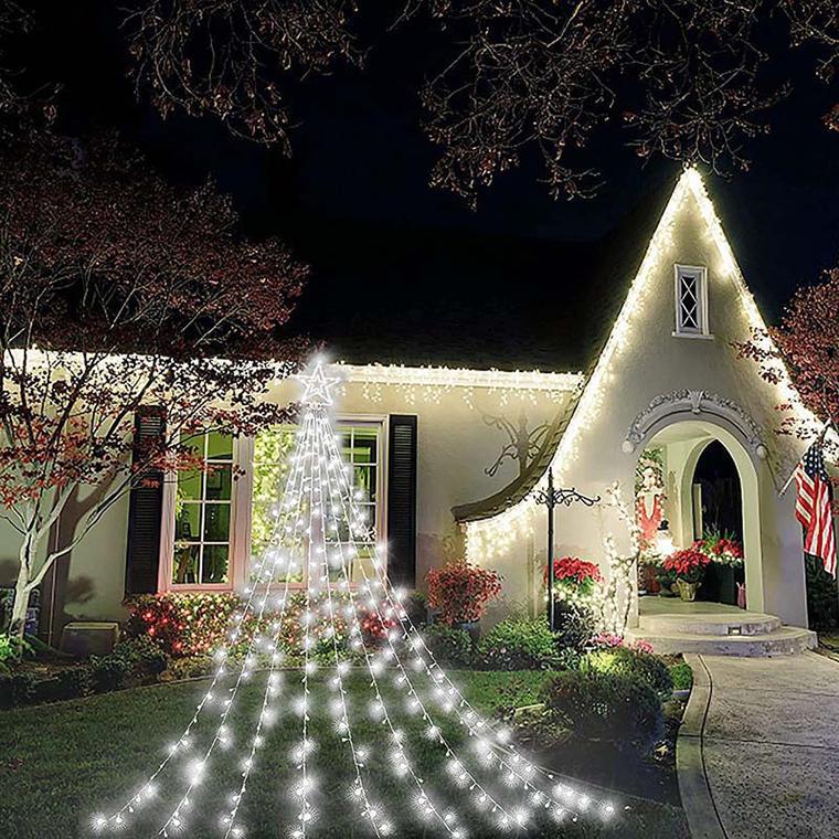 イルミネーション 屋外用 ソーラー ドレープライト 星モチーフ LED イルミネーション 屋外用 ソーラー ドレープライト 星モチーフ LED 5m