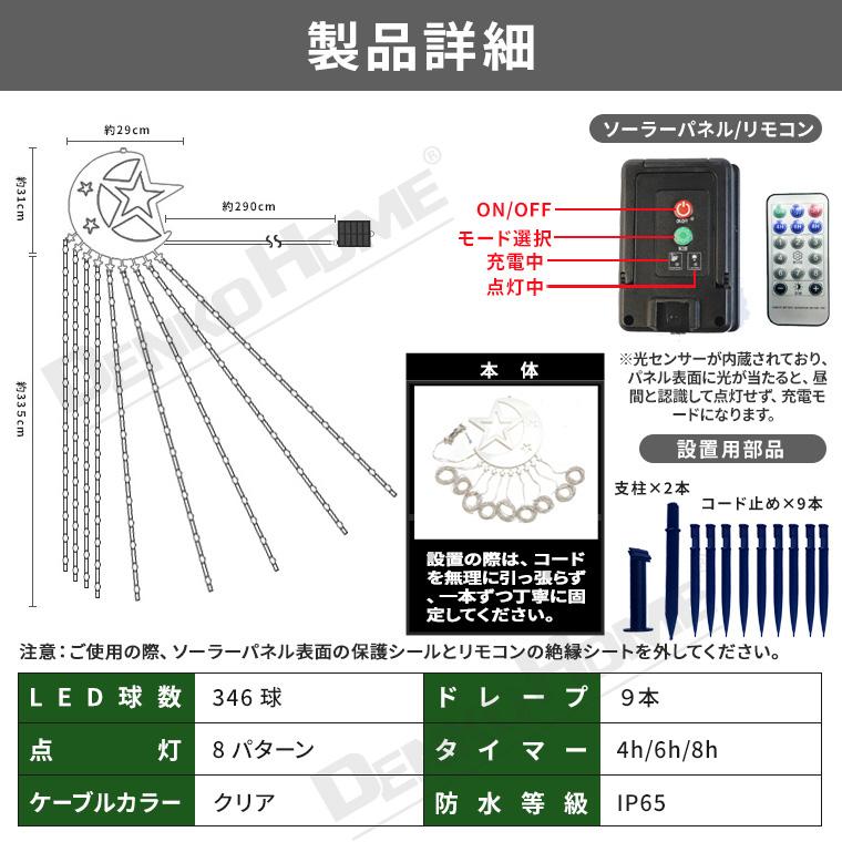 DENKO HOME（電光ホーム） イルミネーション ドレープライト ソーラー