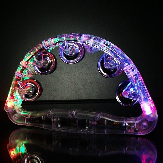 光るタンバリン　15個まとめ売りセット　難あり　単品不可　お値下げ不可 光るタンバリン 半円型 レインボーカラー 光るおもちゃ パーティー LED