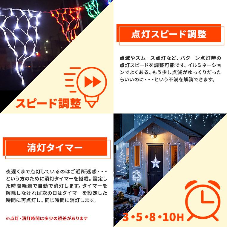DENKO HOME イルミネーション ネットライト フラッグ 全長5m 210球 LED