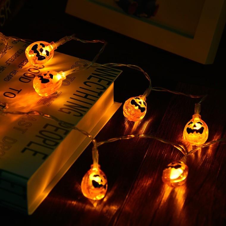 DENKO HOME（電光ホーム） ハロウィン ガーランドライト かぼちゃ 電池