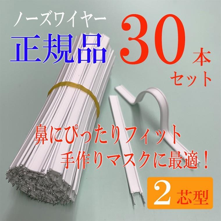 マスク 専用 ノーズワイヤー 2芯 30本セット 9cm ホワイト ワイヤー