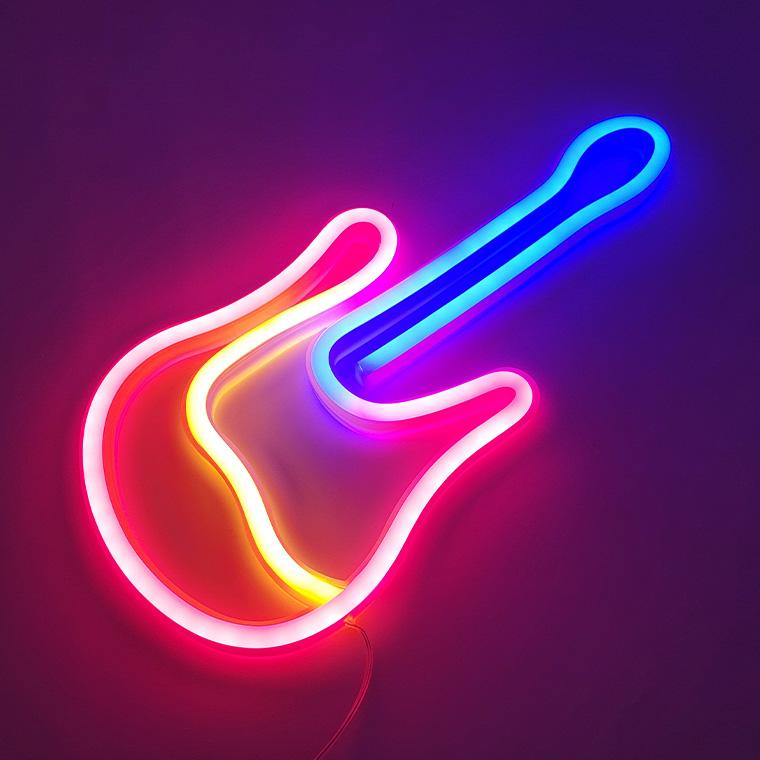 LED ネオンサイン ギター エレキギター USB 電池 ネオンライト LED ネオンサイン ギター エレキギター USB 電池 ネオンライト