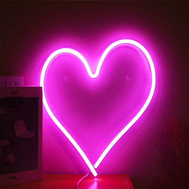 DENKO HOME（電光ホーム） LED ネオンサイン ハート 愛 ラブ Heart USB