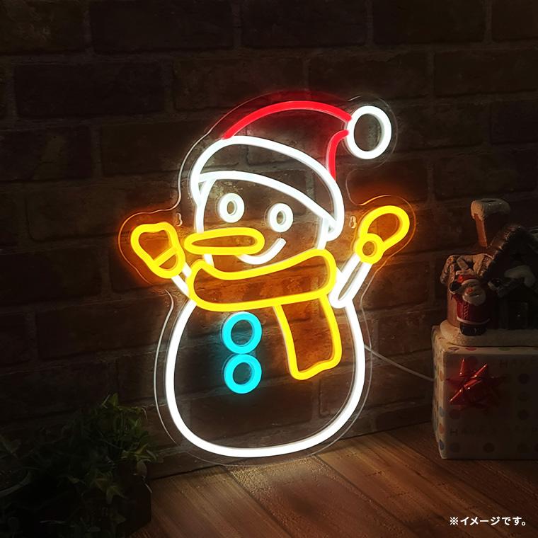 DENKO HOME（電光ホーム） LED ネオンサイン 雪ダルマ スノーマン