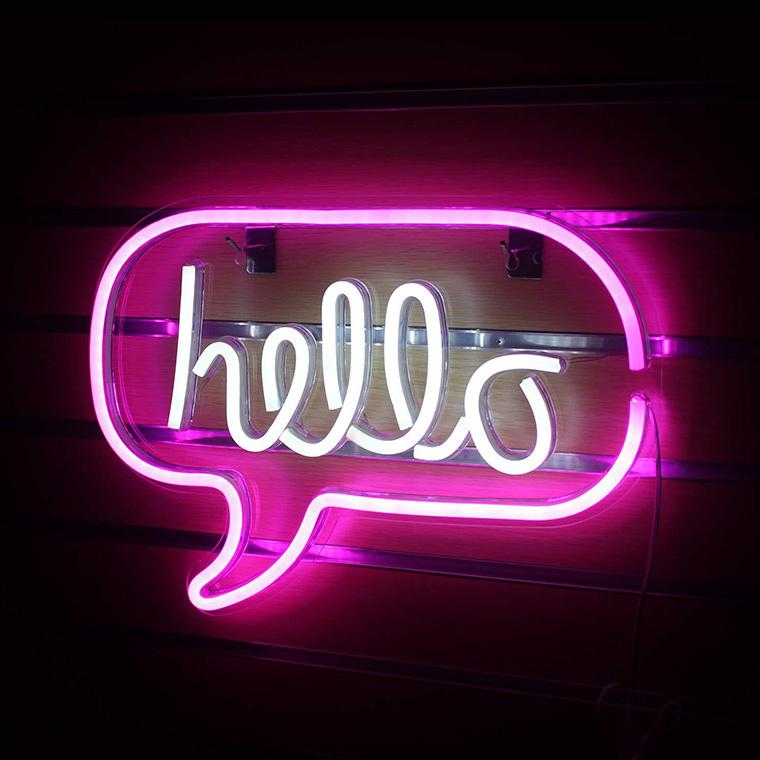 DENKO HOME（電光ホーム） LED ネオンサイン hello ハロー USB ネオン