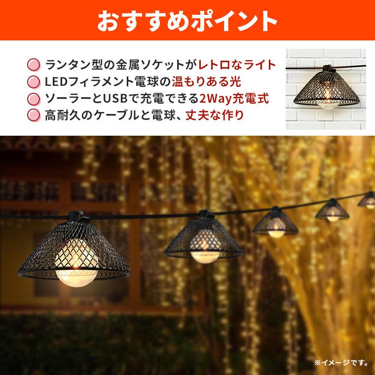DENKO HOME（電光ホーム） ソーラー ガーデンライト ストリングライト