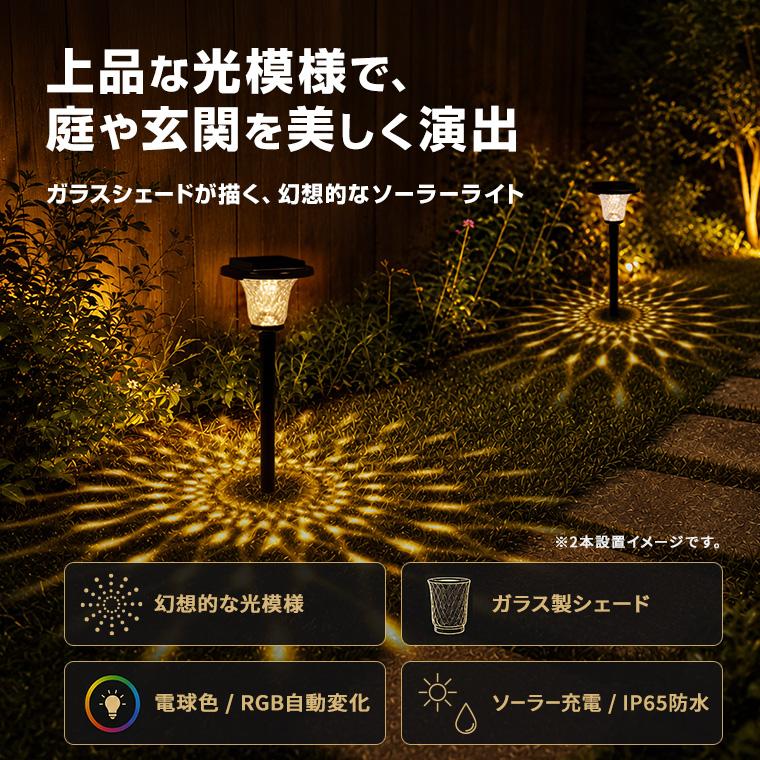 DENKO HOME（電光ホーム） ソーラーライト 屋外 ガーデンライト ガラス
